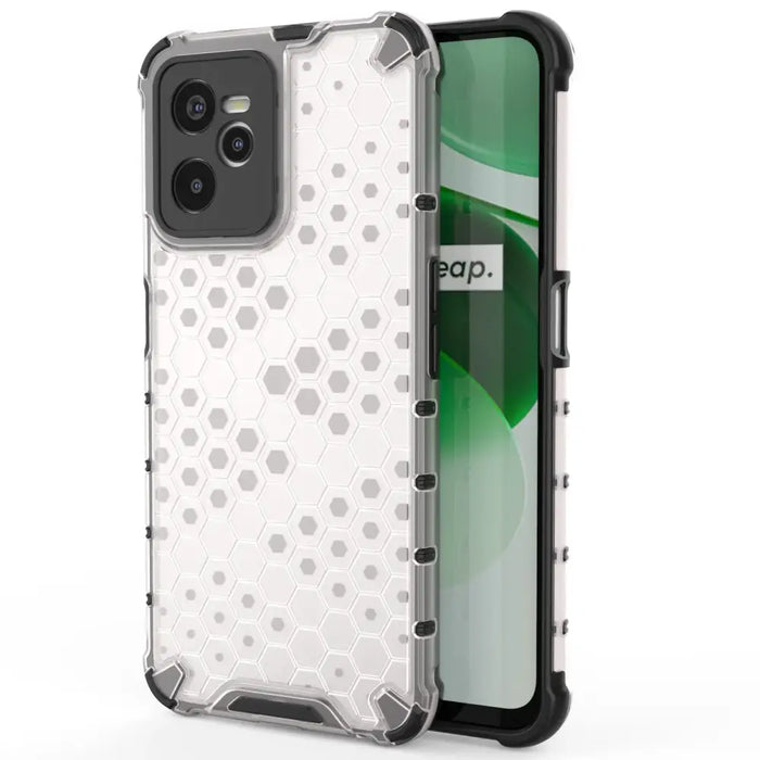 Honeycomb case armored cover with a gel frame Realme C35 transparent - Cell phone cases and covers<<<HurtelXML