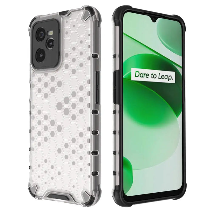Honeycomb case armored cover with a gel frame Realme C35 transparent - Cell phone cases and covers<<<HurtelXML