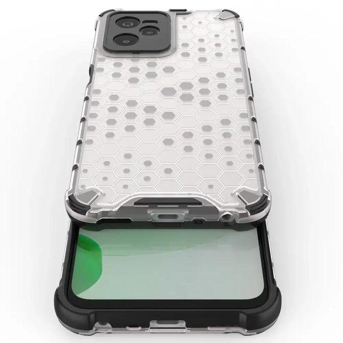 Honeycomb case armored cover with a gel frame Realme C35 transparent - Cell phone cases and covers<<<HurtelXML
