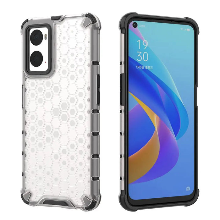 Honeycomb case armored cover with gel frame Oppo A76 / Oppo A36 / Realme 9i transparent - Cell phone cases