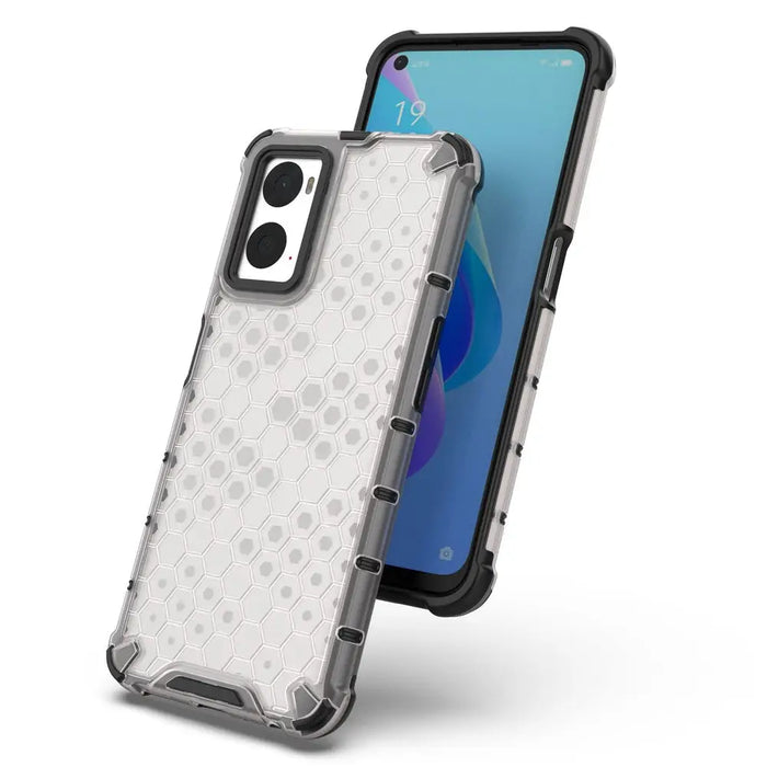 Honeycomb case armored cover with gel frame Oppo A76 / Oppo A36 / Realme 9i transparent - Cell phone cases