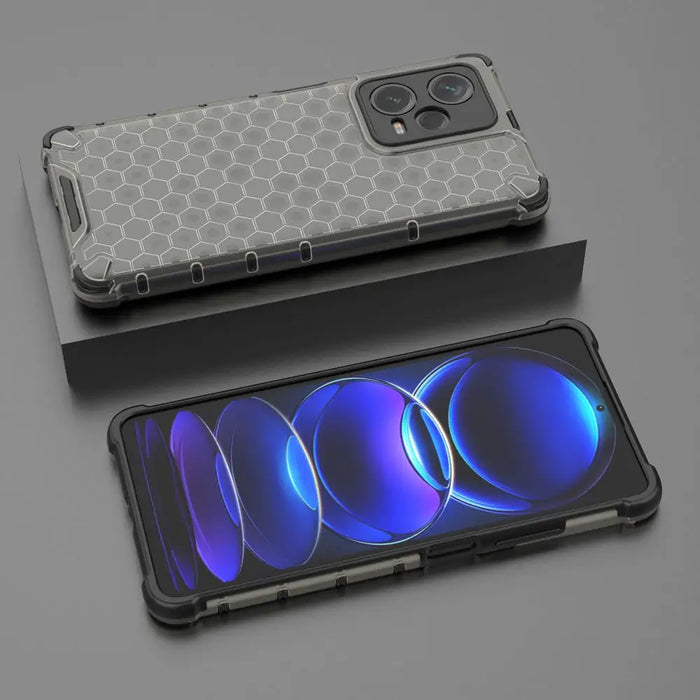 Honeycomb case for Xiaomi Redmi Note 12 Pro+ armored hybrid cover black - Cell phone cases and covers<<<HurtelXML