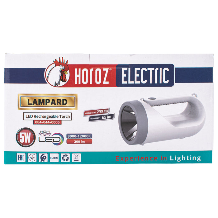 BATTERY-OPERATED LED FLASHLIGHT 5W IP20 WHITE HOROZ