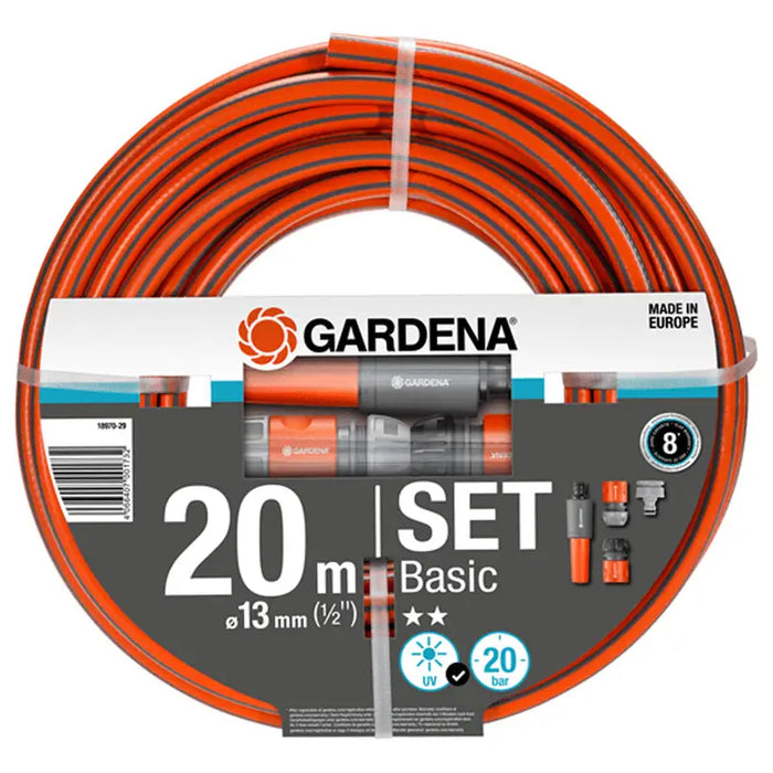 HOSE SET 20M 1/2’’ BASIC GARDENA 18970-29 - Маркучи напояване<<<Напояване<<<Градина<<<Praktiker