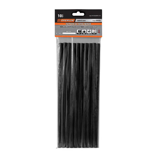 HOT GLUING CARTRIDGES 10 PCS BLACK F 11 X 300 MM PREMIUM - Патрони топло лепене<<<Консумативи за
