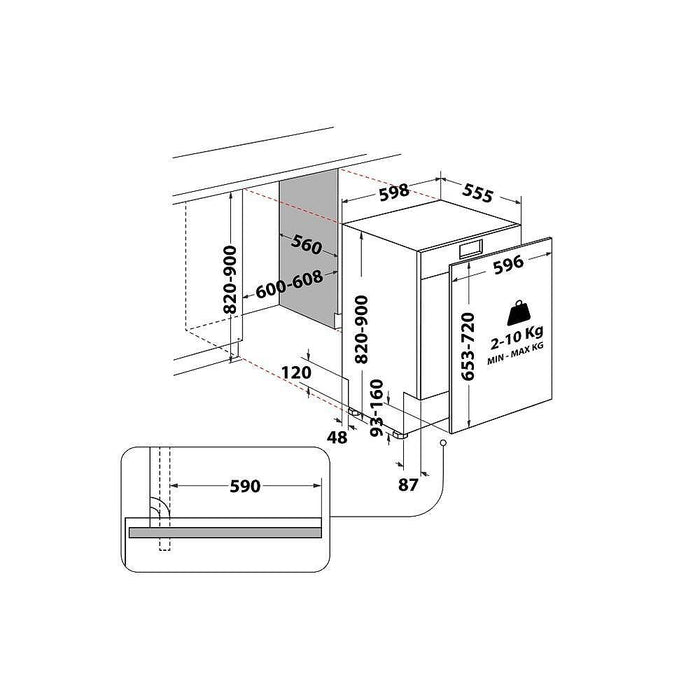 Built-in dishwasher Hotpoint-Ariston HA4IFD14B, 14 place settings, D