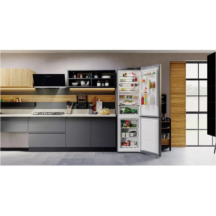 Refrigerator with freezer Hotpoint-Ariston HAFC9 TI32SX, 369 l, E, No Frost, Stainless steel