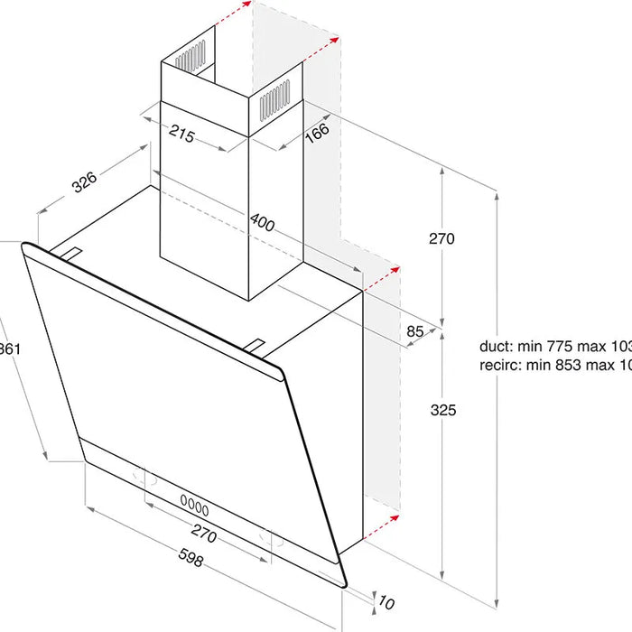 Built-in hood Hotpoint-Ariston HHVP 6.6F LM K