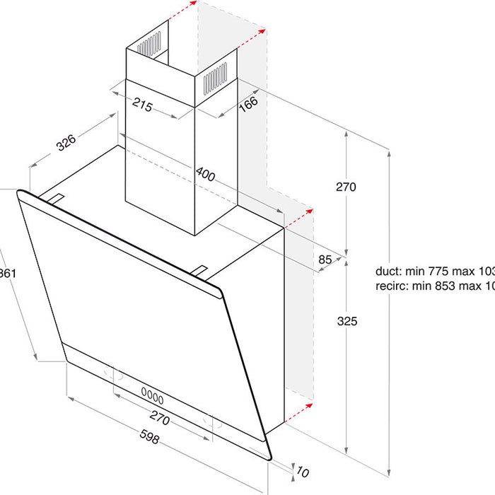Built-in hood Hotpoint-Ariston HHVP 6.6F LM K