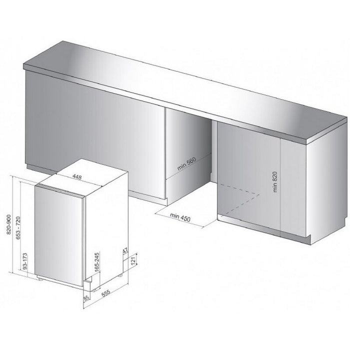 Built-in dishwasher Hotpoint-Ariston HSIP 4O21 WFE, 10 sets, 450 W, mm, E