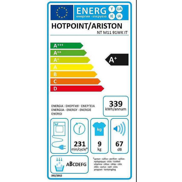Dryer Hotpoint-Ariston NT M11 91WK*** , 9 kg, F , White