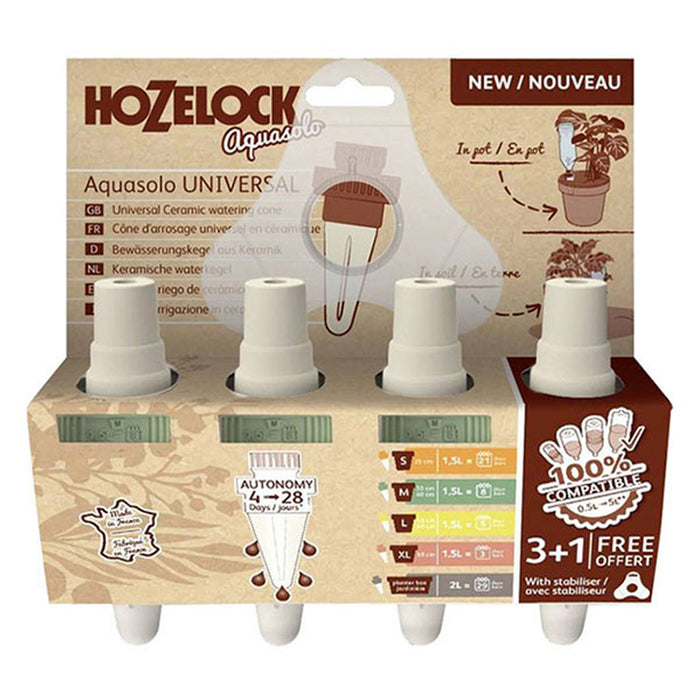 WATERING DEVICE SET WITH 3 + 1 BOTTLE AND HOZELOCK AQUASOLO SPECIAL STABILIZER