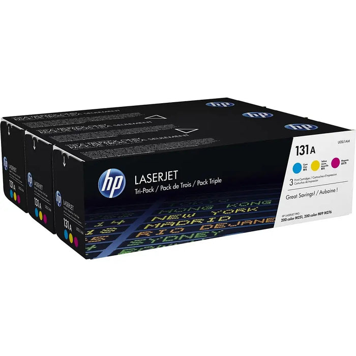 HP 131A 3-pack Cyan/Magenta/Yellow Original LaserJet Toner Cartridges - LaserJet Consumables<<<HP