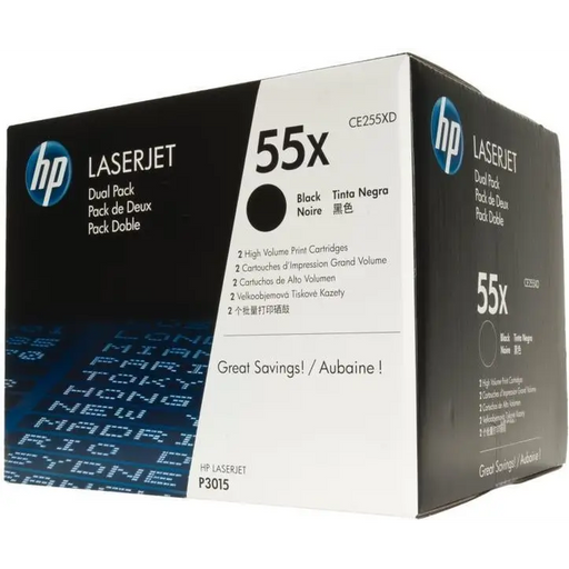 HP 55X Black Dual Pack LaserJet Toner Cartridges - LaserJet Consumables<<<HP