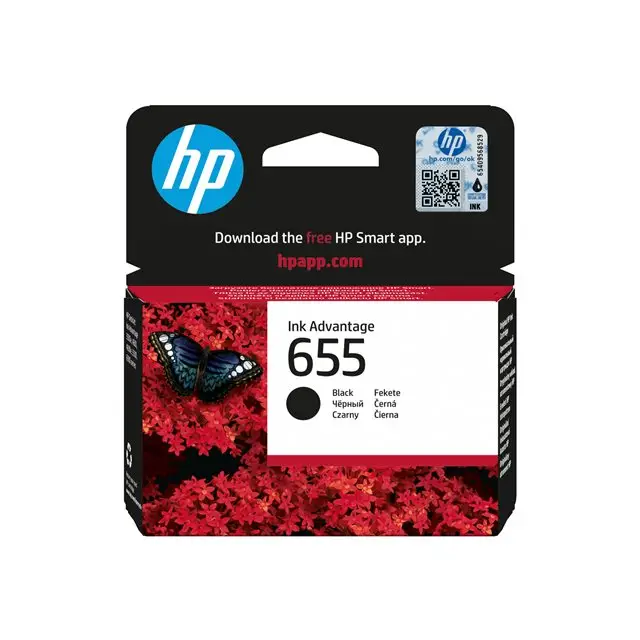 HP 655 original Ink cartridge CZ109AE BHK black standard capacity 550 pages 1-pack - Мастила и Мастилени