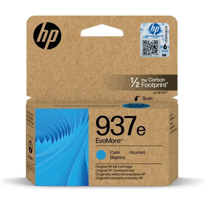 HP 937e EvoMore Cyan Original Ink Cartridge - Мастила и Мастилени глави<<<Консумативи - Мастила<<<Печат Сканиране и