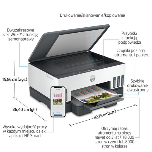 HP Smart Tank 720 All-in-One A4 Color Dual-band WiFi Print Scan Copy Inkjet 15/9ppm - Мултифункционални