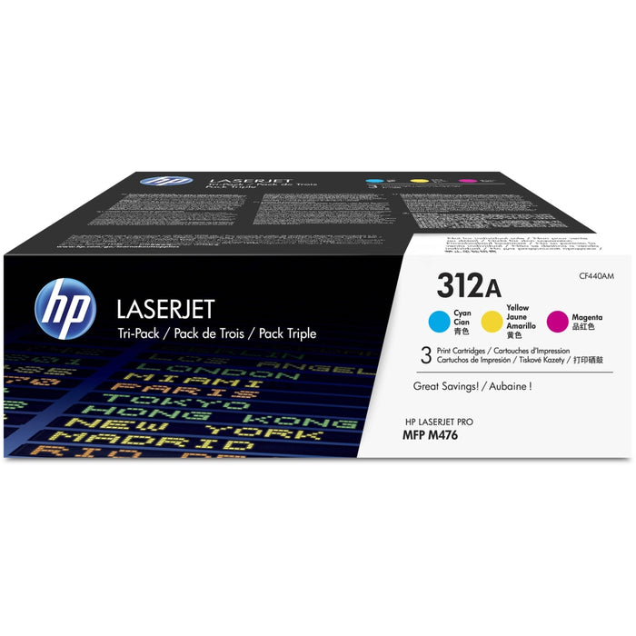 HP 312A 3-pack CYM Original LaserJet Toner Cartridges (CF440AM)