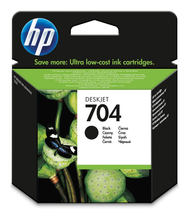 HP 704 original Ink cartridge CN692AE 445 black standard capacity 480 pages