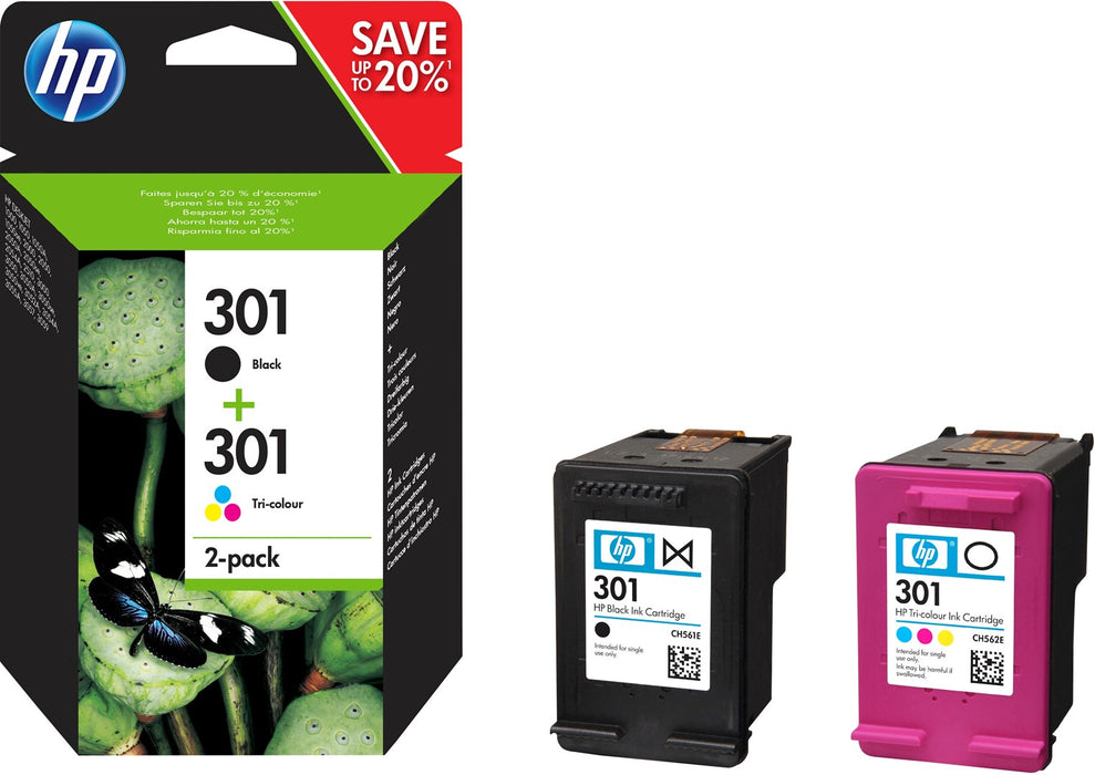 HP 301 2-pack Black/Tri-color Original Ink Cartridges
