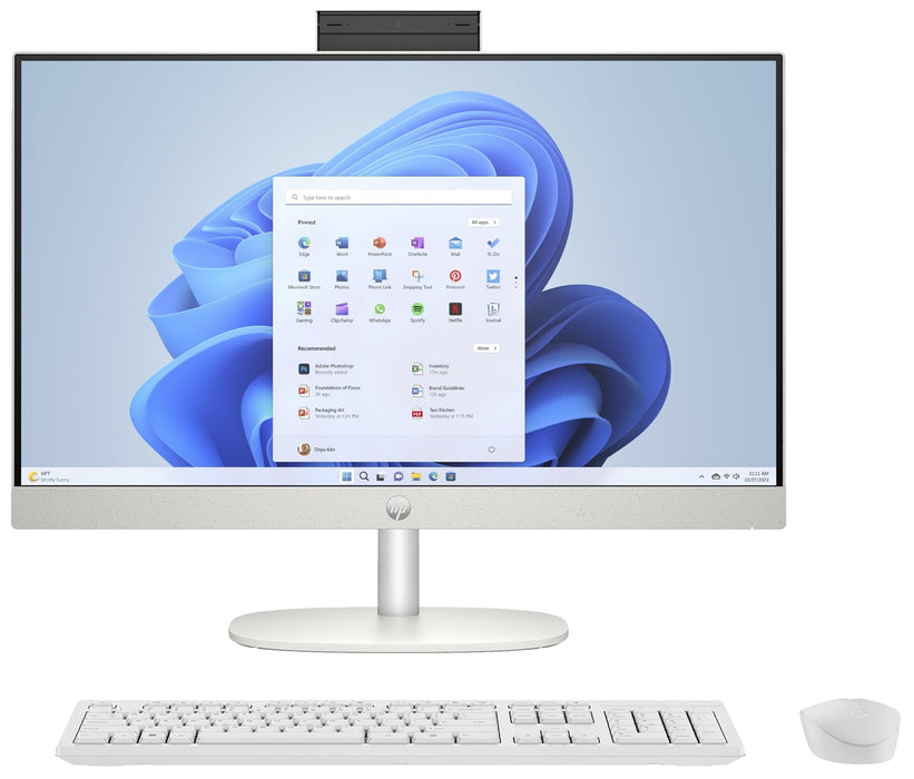 HP 24-cr0312nw AMD Ryzen™ 5 7520U 60.5 cm (23.8") 1920 x 1080 px All-in-One PC 16 GB LPDDR5-SDRAM 512 GB SSD Windows 11 Home Wi-Fi 6 (802.11ax) White