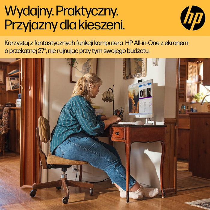 HP 27-cr0222nw AMD Ryzen™ 7 7730U 68.6 cm (27") 1920 x 1080 px All-in-One PC 16 GB DDR4-SDRAM 512 GB SSD Windows 11 Home Wi-Fi 6 (802.11ax) White