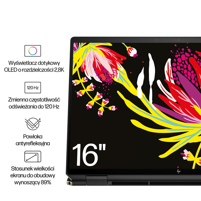 HP Spectre x360 16-aa0233nw Intel Core Ultra 7 155H, 2-in-1 convertible, 40.6 cm (16"), 3K touchscreen, 16 GB LPDDR5x-SDRAM, 1 TB SSD, NVIDIA GeForce RTX 4050, Wi-Fi 7 (802.11be), Windows 11 Pro, AI PC, Black