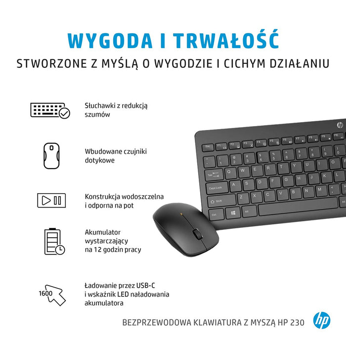 HP 230 Wireless Mouse and Keyboard Combo (Black) EURO
