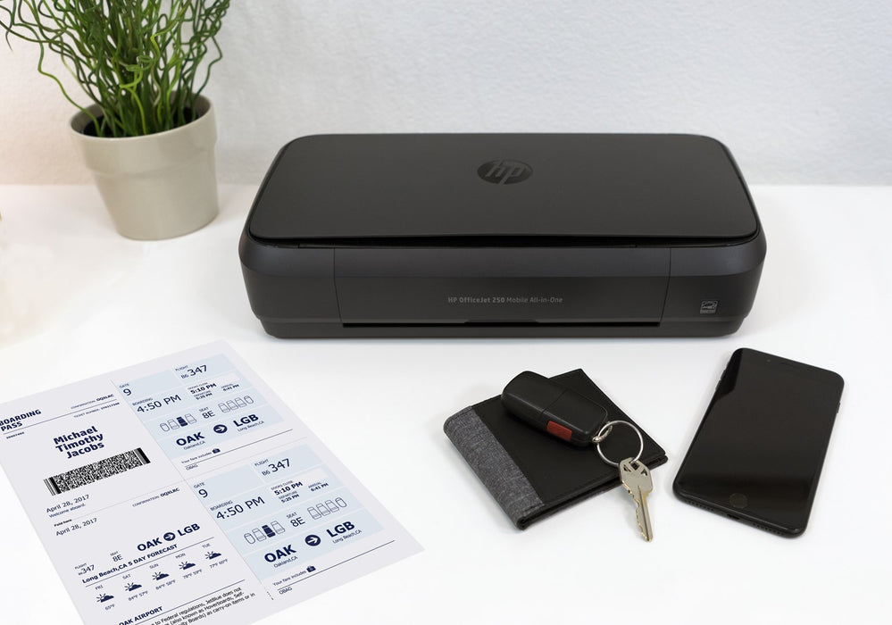HP OfficeJet 250 Mobile All-in-One Color Wi-Fi USB 2.0 Inkjet Print Scan Copy 7 ppm