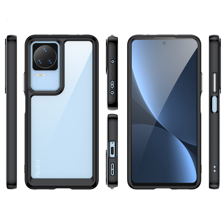 Outer Space Case for Xiaomi Poco F4 5G cover with a flexible frame blue
