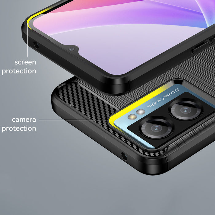 Carbon Case for Xiaomi Poco F4 5G flexible silicone carbon cover black