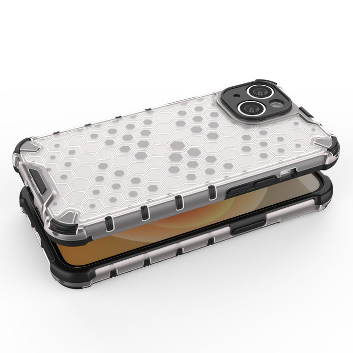 Honeycomb case for iPhone 14 armored hybrid cover black