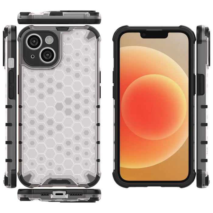 Honeycomb case for iPhone 14 armored hybrid cover blue