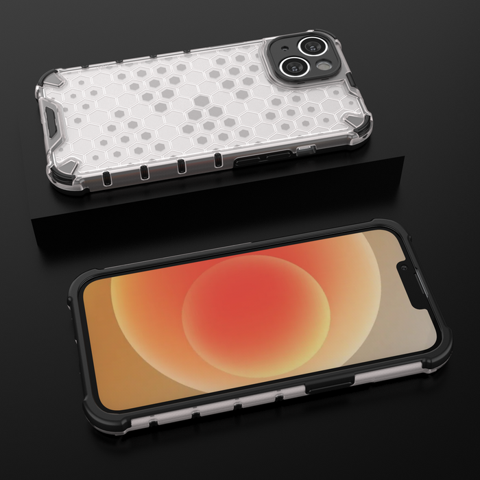 Honeycomb case for iPhone 14 armored hybrid cover blue