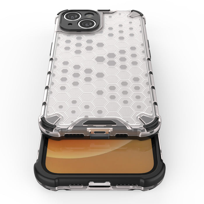 Honeycomb case for iPhone 14 armored hybrid cover blue