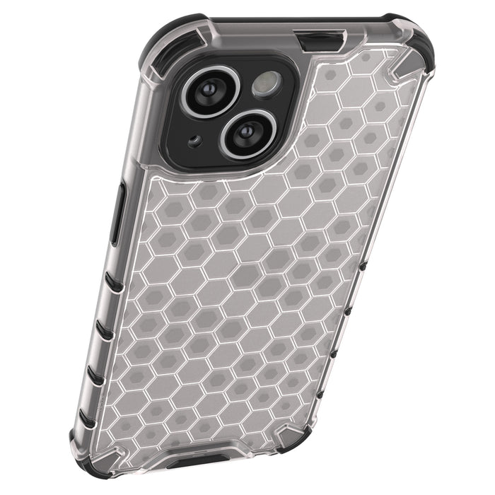 Honeycomb case for iPhone 14 armored hybrid cover transparent