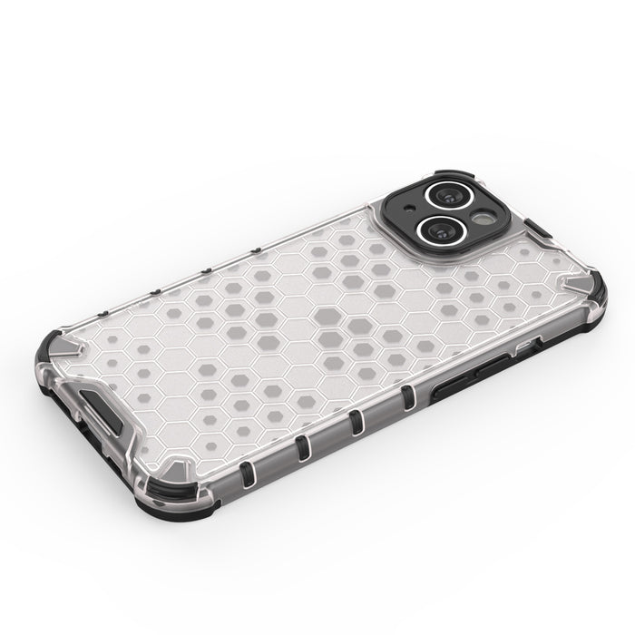 Honeycomb case for iPhone 14 Plus armored hybrid cover blue
