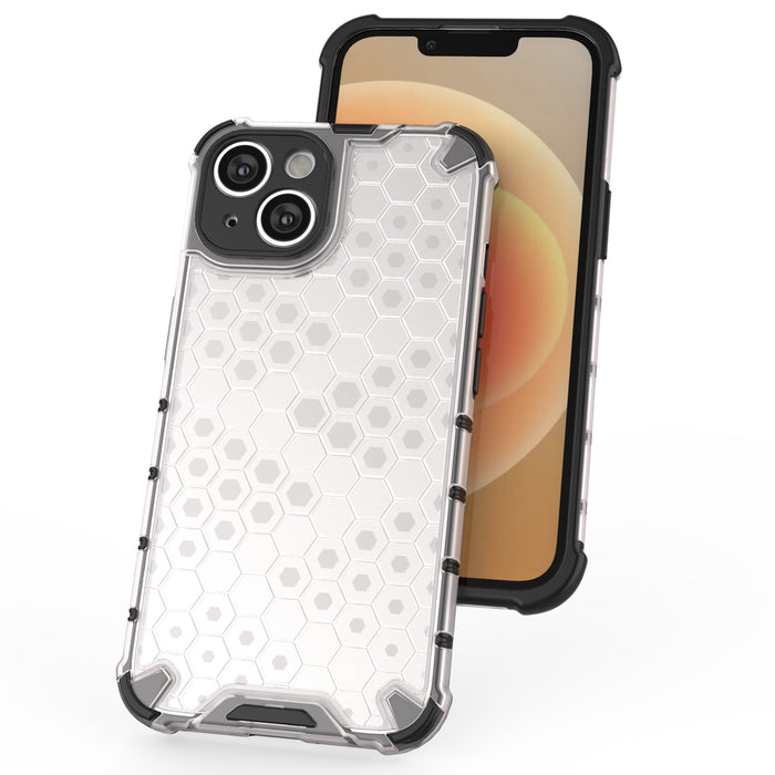 Honeycomb case for iPhone 14 Plus armored hybrid cover blue