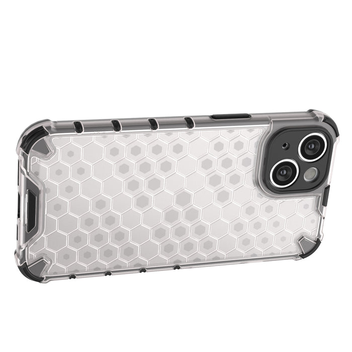 Honeycomb case for iPhone 14 Plus armored hybrid cover transparent