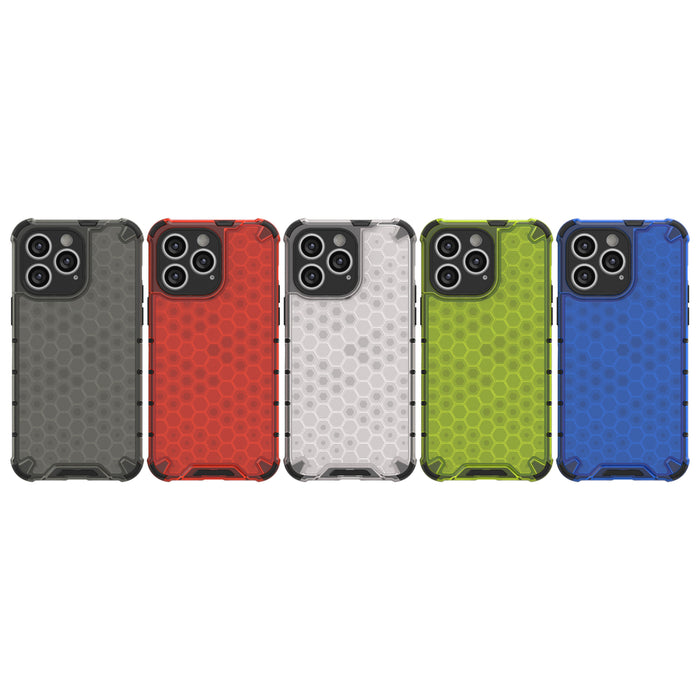 Honeycomb case for iPhone 14 Pro armored hybrid cover blue