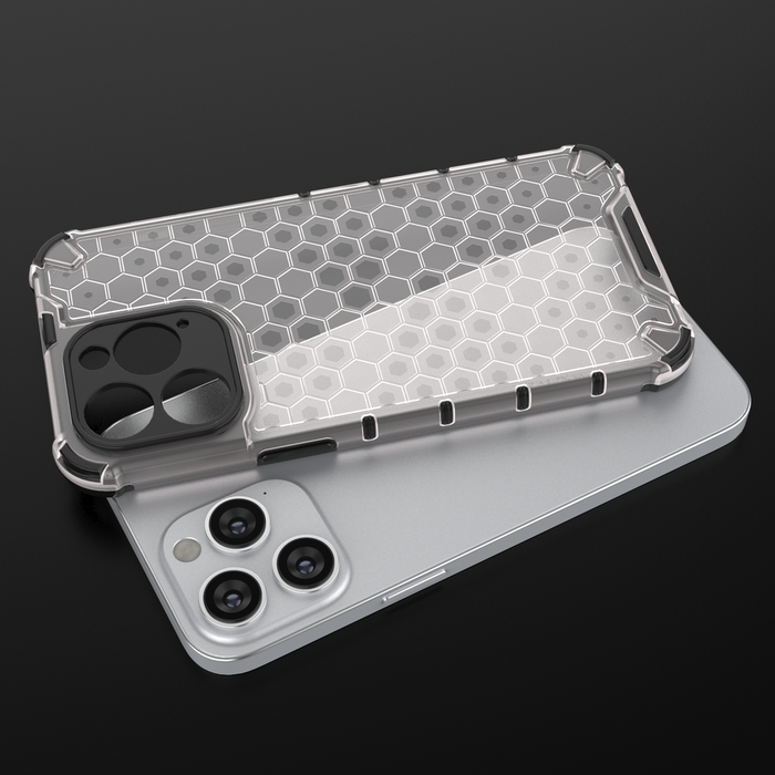 Honeycomb case for iPhone 14 Pro armored hybrid cover blue