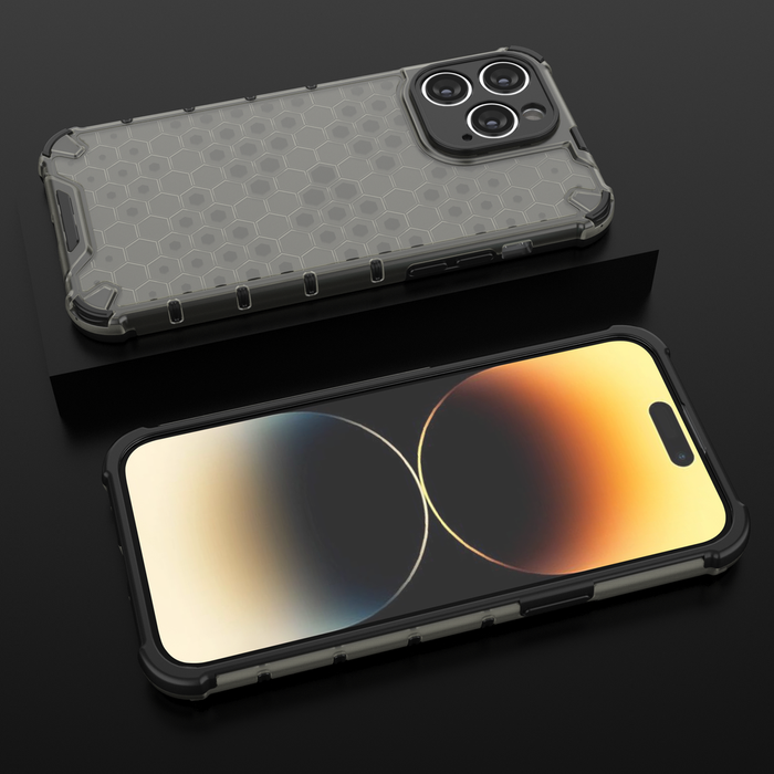 Honeycomb case for iPhone 14 Pro Max armored hybrid cover black