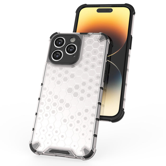 Honeycomb case for iPhone 14 Pro Max armored hybrid cover blue