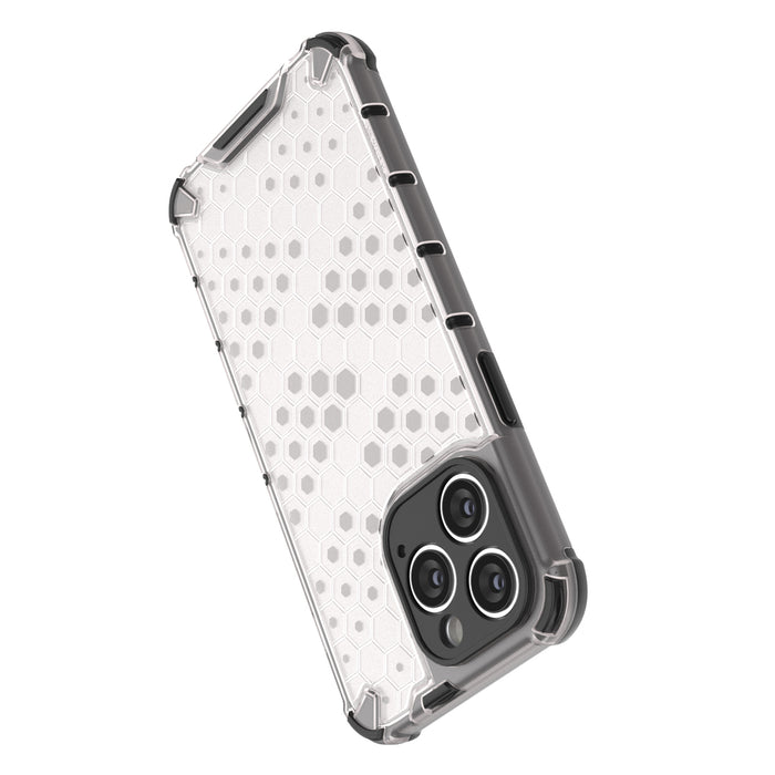 Honeycomb case for iPhone 14 Pro Max armored hybrid cover transparent