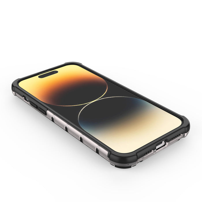 Honeycomb case for iPhone 14 Pro Max armored hybrid cover transparent