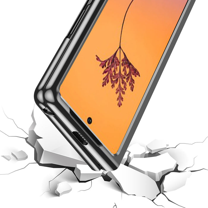 Plating Case case for Samsung Galaxy Z Fold 4 cover with a metallic frame blue