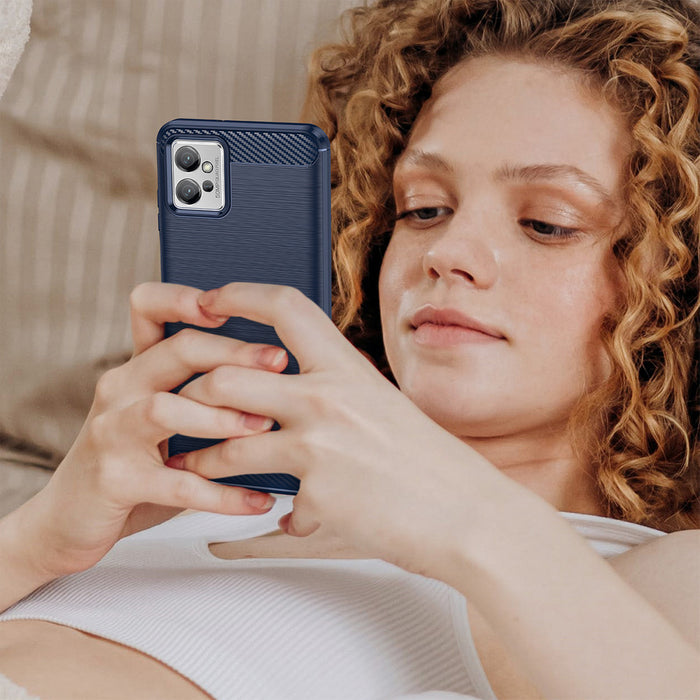 Carbon Case case for Realme C31 flexible silicone carbon cover black