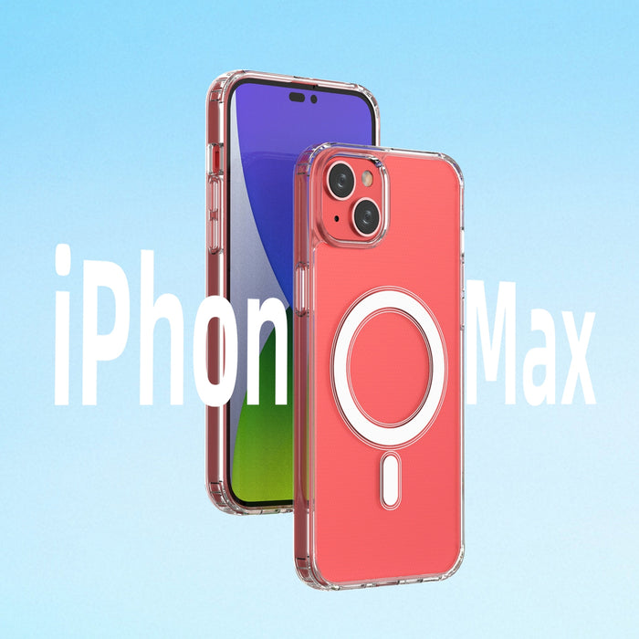 Clear Magnetic Case with MagSafe for iPhone 14 Plus with silver ring - transparent