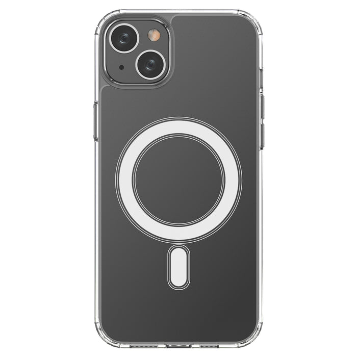 Clear Magnetic Case with MagSafe for iPhone 14 Plus with silver ring - transparent