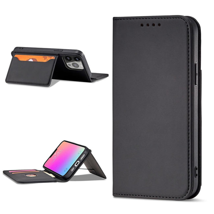 Magnet Card Case for Samsung Galaxy S23 Ultra flip cover wallet stand black